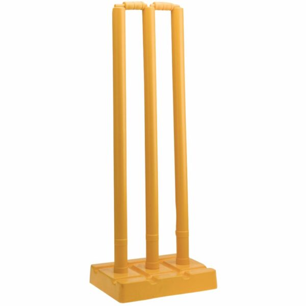 GRAY NICOLLS YELLOW STUMPS (BASE, 3 STUMPS, 2 BAILS)
