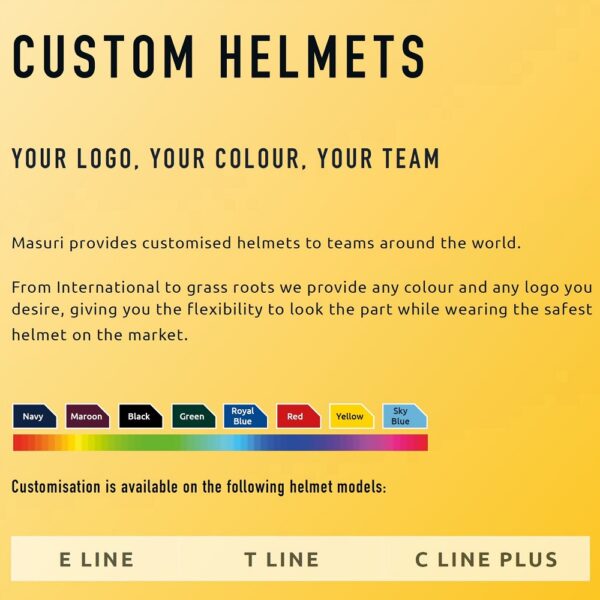 TLINE STEEL SENIOR MASURI CUSTOM HELMET - NEW TOWN CRICKET CLUB